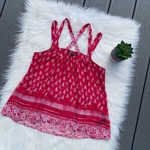 Express pink chiffon strappy tank top